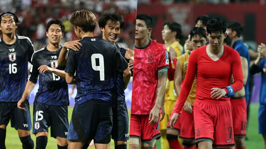 アジア最終予選の出だしで明暗が分かれた日本代表（左）と韓国代表（右） (C)Getty Images