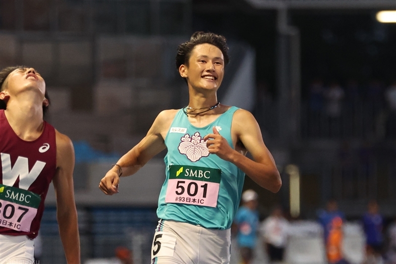 24年日本インカレ男子100mで5位だった鵜澤飛羽（筑波大）