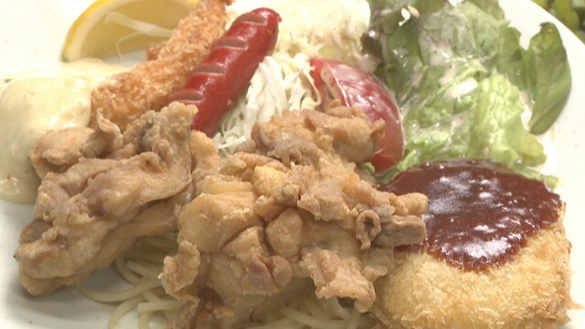 ひばり食堂「ミックスA定食」950円　玉野市槌ケ原