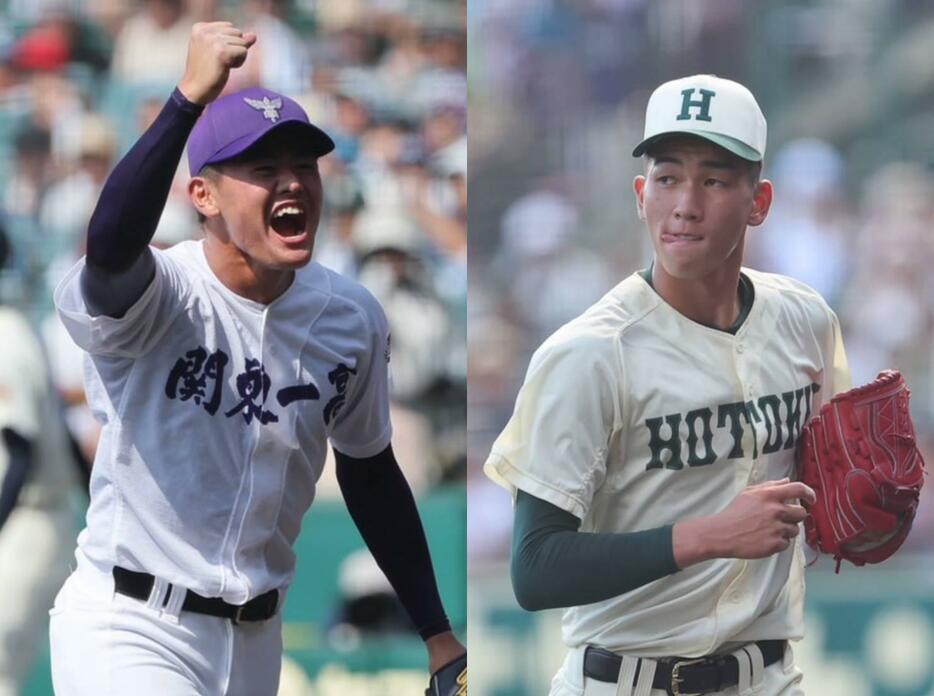 報徳学園・今朝丸 裕喜投手（右）と関東第一・坂井 遼投手（左）