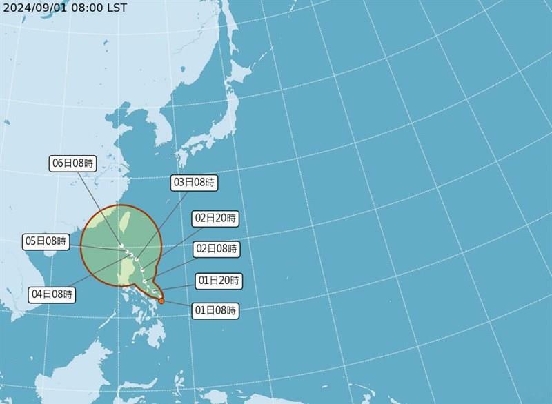 台風進路予想図＝中央気象署（気象庁）提供