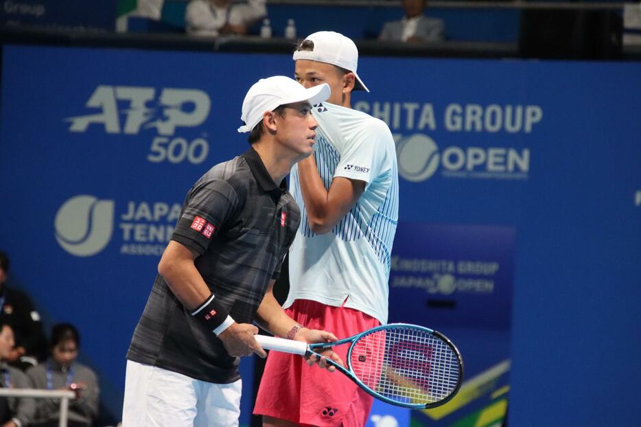 （左から）錦織圭と坂本怜[画像/tennis365.net]