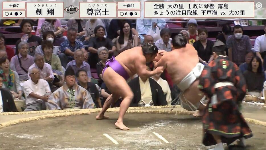 剣翔と尊富士。この後、尊富士は紳士な姿を見せる……