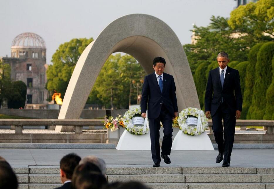 [写真]オバマベ大統領は今年5月、広島を訪問し、核なき世界の実現を訴える演説を行なった（ロイター/アフロ）