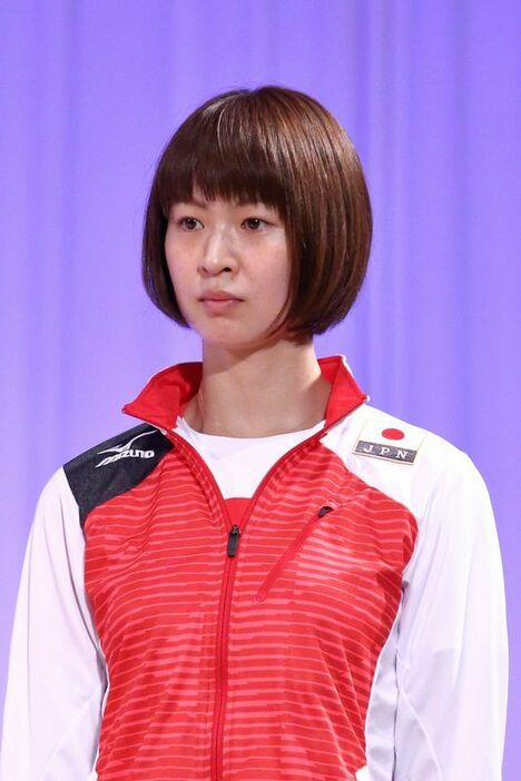 リオ五輪壮行会での木村沙織。チームに化学反応を起こせるか。2016年7月20日撮影（写真：アフロスポーツ）