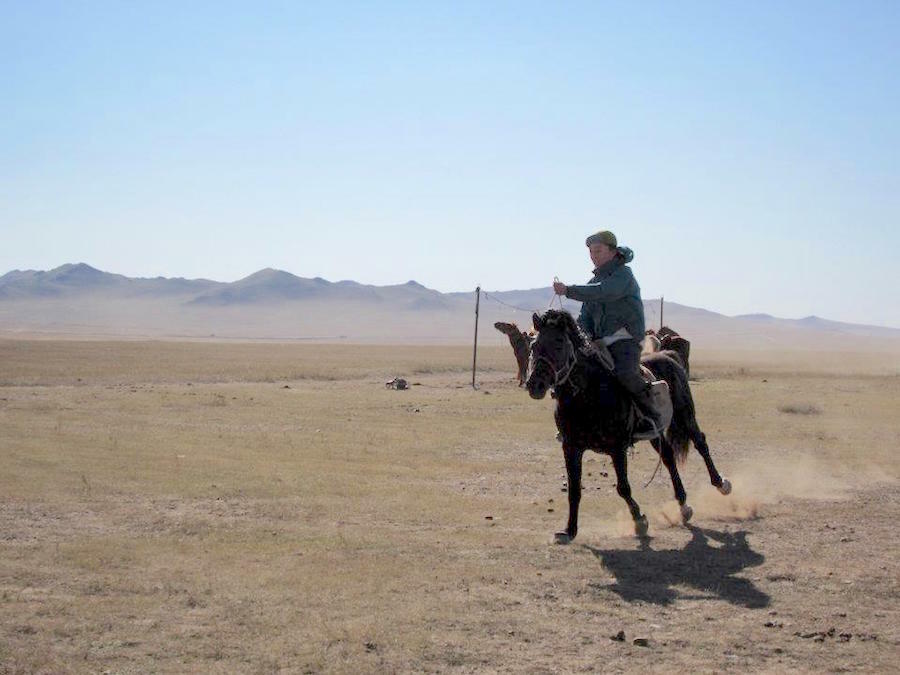 モンゴルで競馬に出場する伊藤洋志さん（提供：伊藤洋志さん）