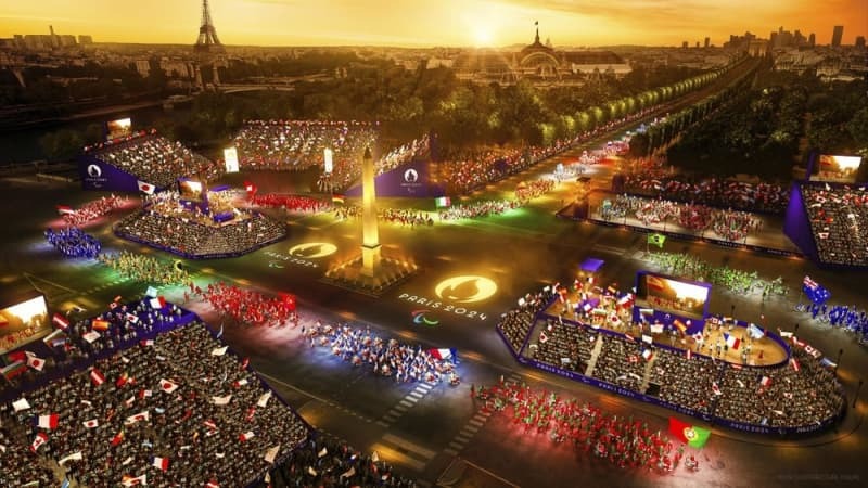 パリ五輪・パラリンピック組織委が発表したパラ開会式のイメージ（組織委提供・共同）