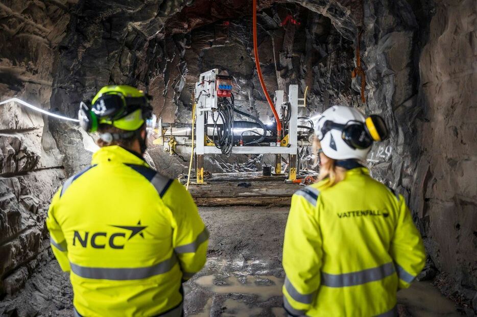 地下で建設が進む「グリーン水素」の貯蔵施設＝２０２１年１０月、スウェーデン・ルレオ