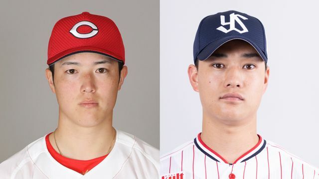 広島・森下暢仁投手(左)、ヤクルト・高橋奎二投手(右)