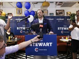 Don Stewart during an election night campaign event in Toronto on June 24. Photographer: Cole Burston/Bloomberg