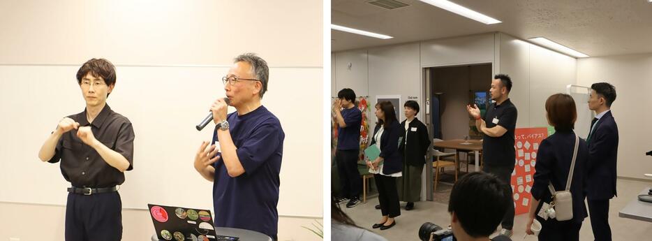 イベントに登壇したコクヨの井田幸男・CSV本部サステナビリティ推進室理事（写真左）
