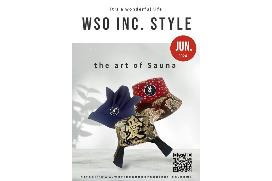 World Sauna Forum2024に出展した、日本の伝統美が融合した「着物サウナハット」