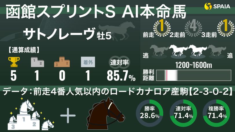 2024年函館スプリントステークス AI本命馬サトノレーヴ