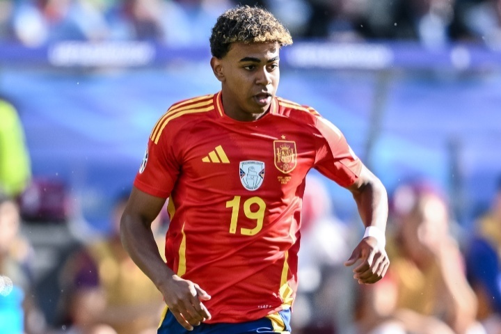 EURO史上最年少出場記録を樹立したスペインのヤマル。(C)Getty Images