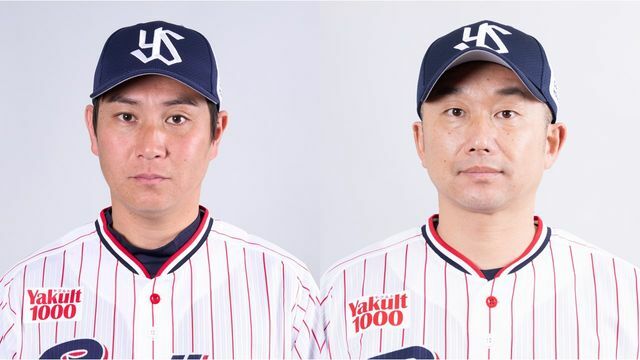 左から、ヤクルト・川端慎吾選手、石川雅規投手