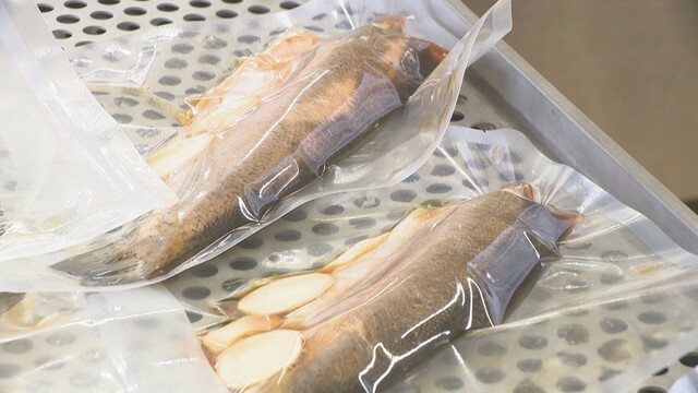 高校生が作った成長不良のオリーブサーモンを使った加工食品