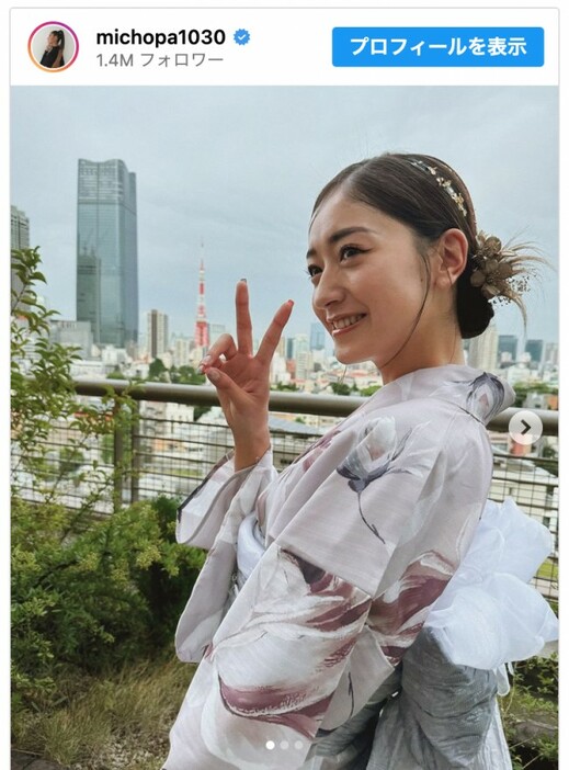 みちょぱ、今年初の浴衣姿を披露　※「池田美優」インスタグラム