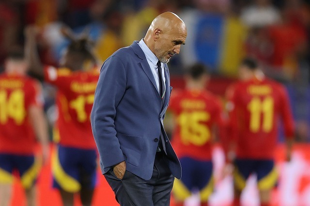 スペインに０－１で競り負けたイタリア。スパレッティ監督は完敗を認めた。（C）Getty Images
