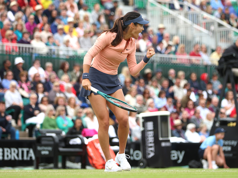 「ロスシー・オープン」（イギリス・ノッティンガム）で準々決勝に進出したエマ・ラドゥカヌ（イギリス）（Getty Images）