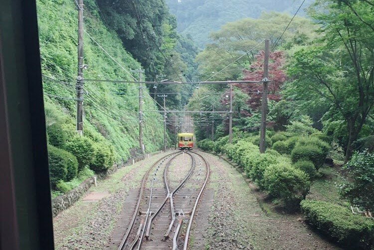 日本一傾斜が急な「高尾山ケーブルカー」