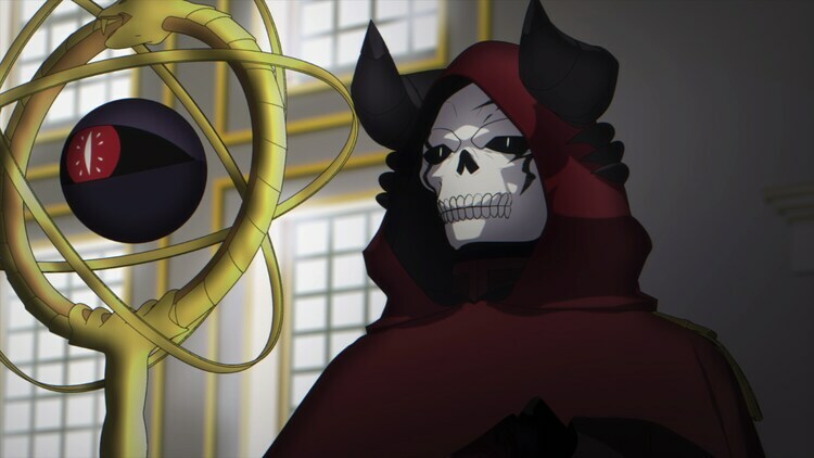 TVアニメ「魔王軍最強の魔術師は人間だった」第1話の場面カット。
