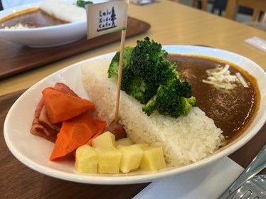 宮ヶ瀬ダムのカフェで食べられる「ダムカレー」ウィンナーを抜くとルーが放流されます！