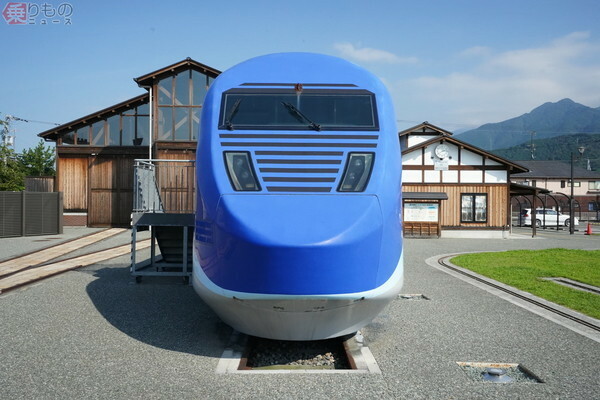 四国鉄道文化館に保存されているフリーゲージトレインの二次試験車両（安藤昌季撮影）。