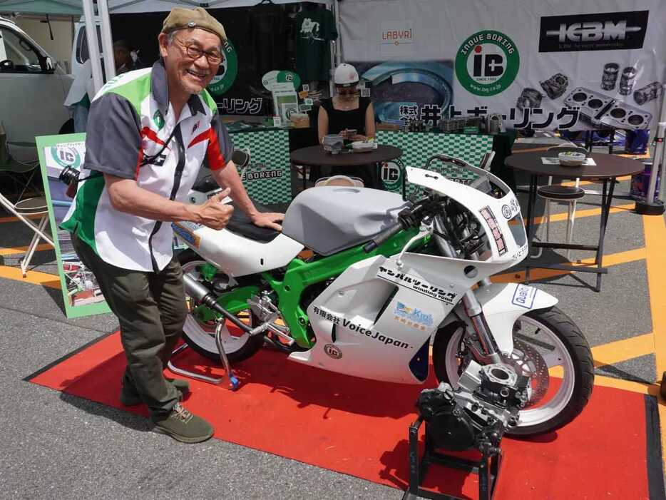 2007年から井上ボーリングが取り組んでいる「水素バイク」が、往年の2サイクルエンジンのマシンで実現した。