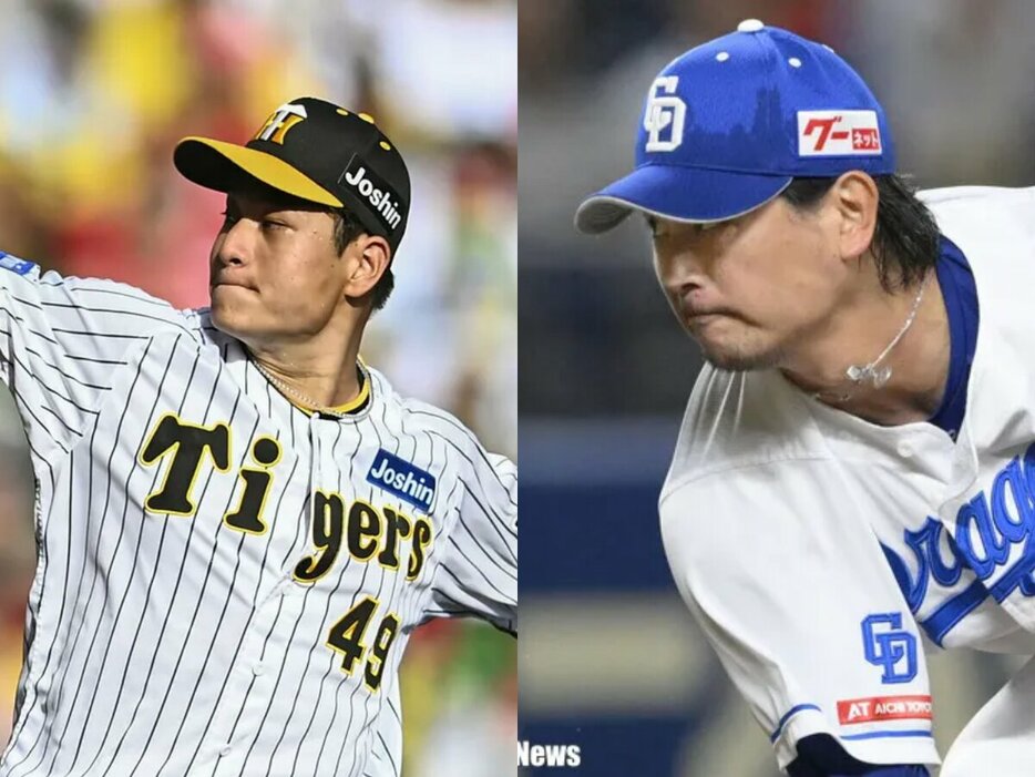 阪神・大竹耕太郎と中日・涌井秀章 (C)Kyodo News