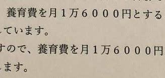 彼の代理人から届いた「養育費は月１万６０００円」の通知