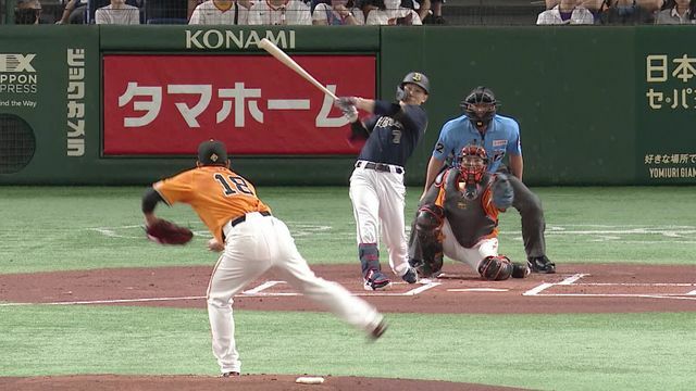 初回オリックス西川龍馬選手が先制のタイムリー2塁打（画像:日テレジータス）