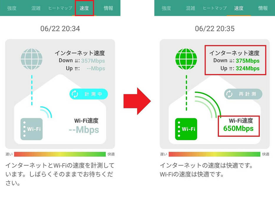 ネット速度の測定