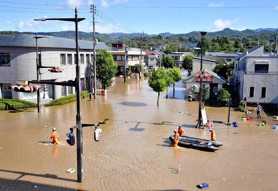 東日本台風で浸水した住宅地。新たな治水対策が進められている ＝2019年10月、伊達市梁川町
