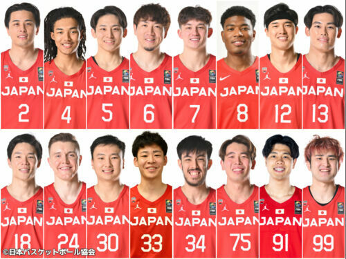 パリ五輪に向けた男子日本代表候補最終メンバー16名 [写真提供]＝日本バスケットボール協会」