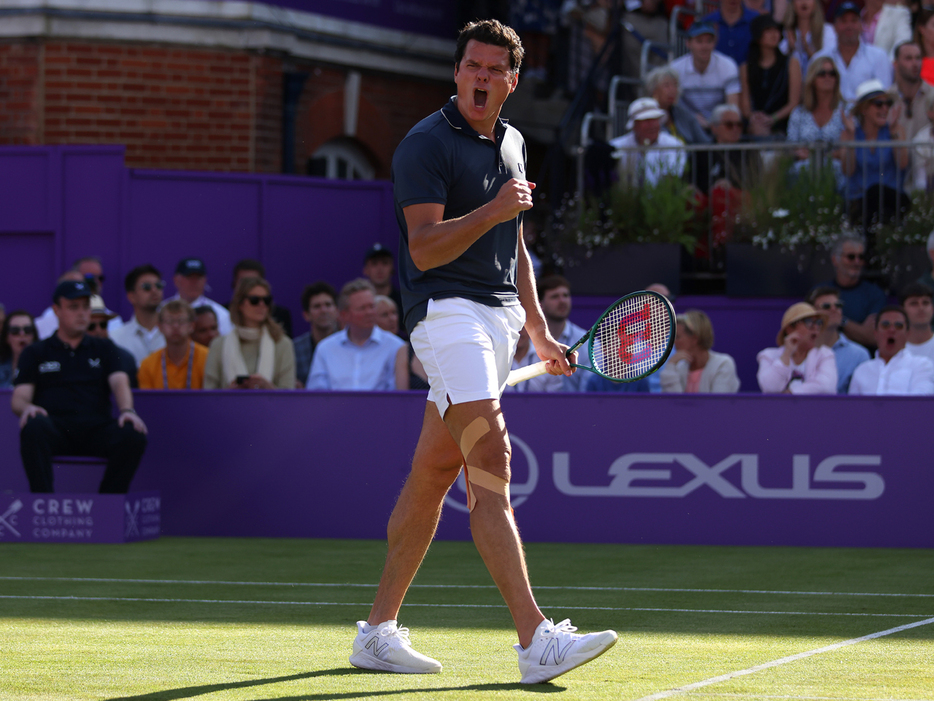 「シンチ選手権」（イギリス・ロンドン）で2回戦に進出したミロシュ・ラオニッチ（カナダ）（Getty Images）