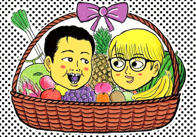 ウエストランド井口と作家飯塚の「今月のお笑い」新イラスト（絵・清野とおる）。