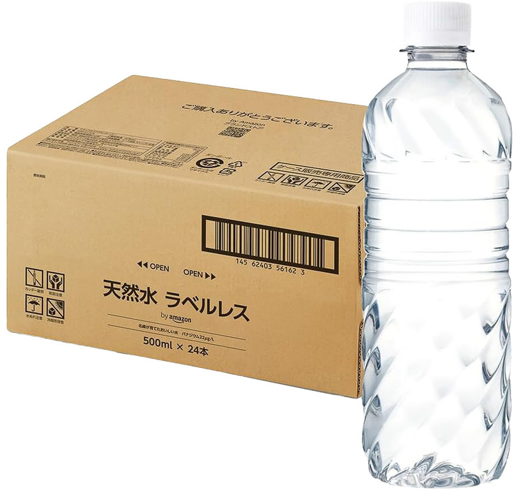 by Amazon 「天然水 ラベルレス 500ml × 24本 バナジウム含有 富士山の天然水」（実勢価格：1320円）