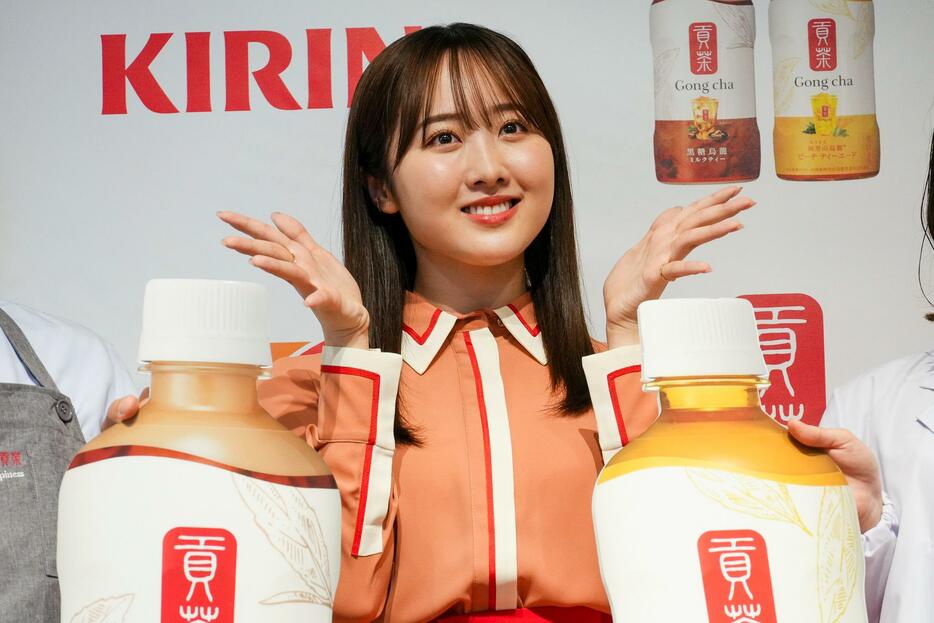 「貢茶 ペットボトル飲料 新商品発表会」でゴンチャ愛を爆発させた本田望結