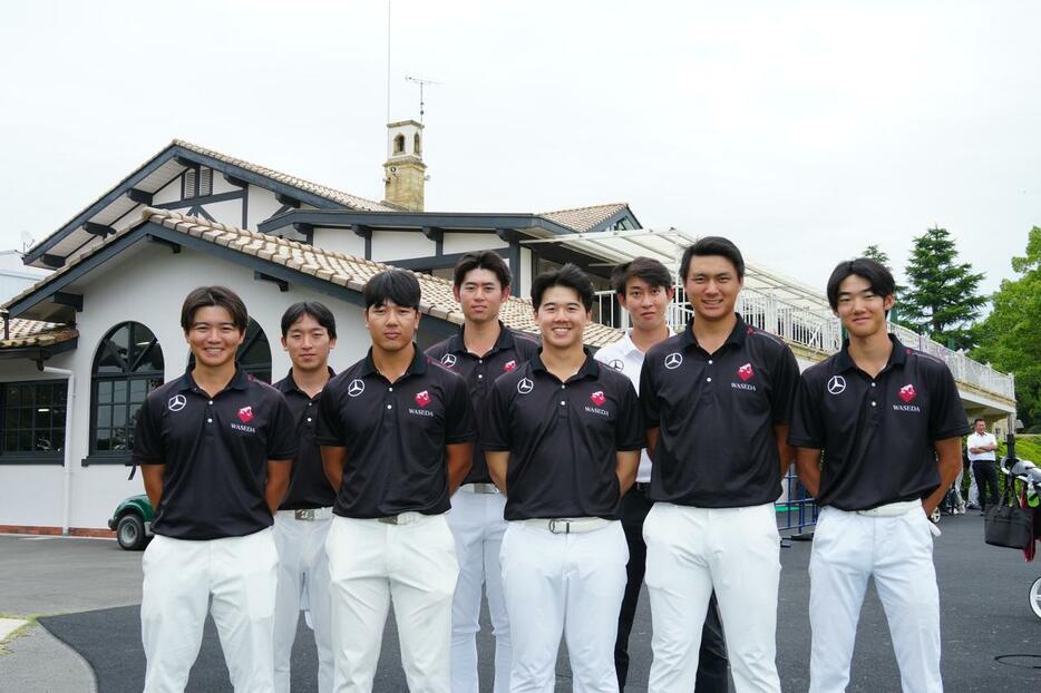 日本アマ会場にいた早稲田大学ゴルフ部のメンバー