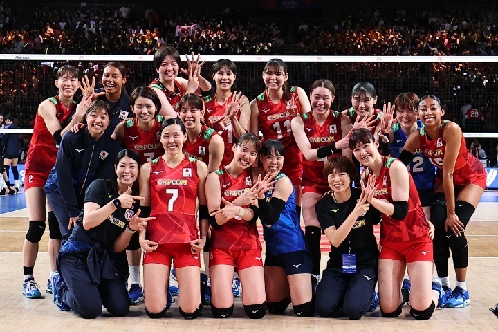韓国にストレート勝ちした日本。大会通算成績を7勝2敗とした。写真：梅月智史（THE DIGEST写真部）