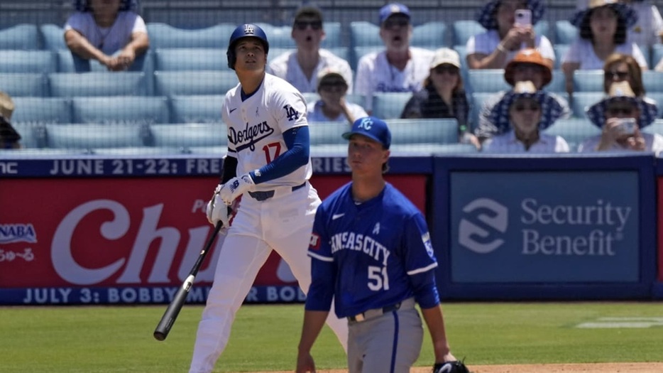 ナ・リーグ本塁打王争いの単独トップに躍り出たドジャースの大谷翔平（MLB Advanced Media）