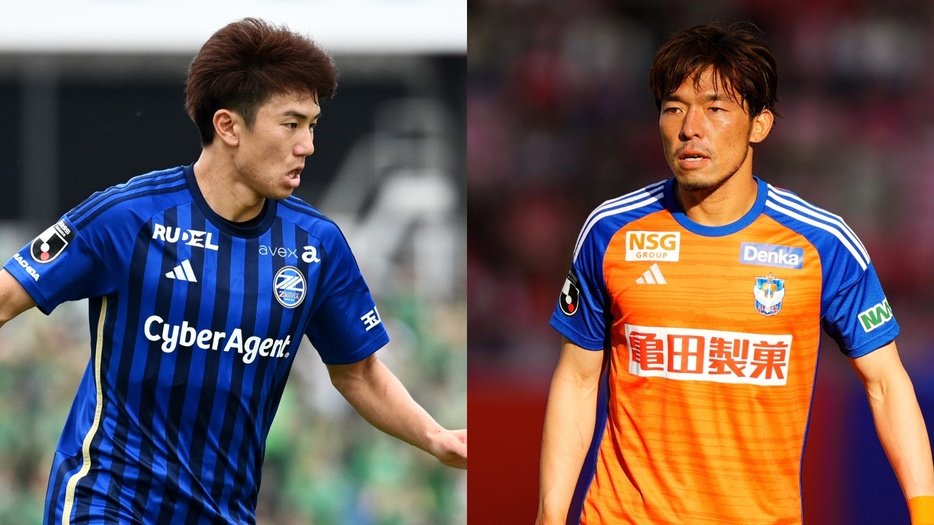 注目選手！町田MF平河悠（左）と新潟FW鈴木孝司(C)J.LEAGUE