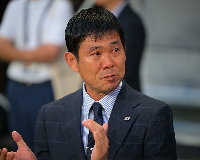 ２次予選を突破した日本を率いる森保監督。最終予選に向けて意気込みを語った。写真：金子拓弥（サッカーダイジェスト写真部）