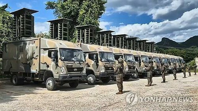 韓国軍の移動型の拡声器車両（資料写真、合同参謀本部提供）＝（聯合ニュース）≪転載・転用禁止≫