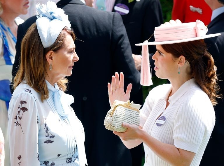 Getty Images キャサリン皇太子妃の母キャロルさんとユージェニー王女、2024年6月19日撮影