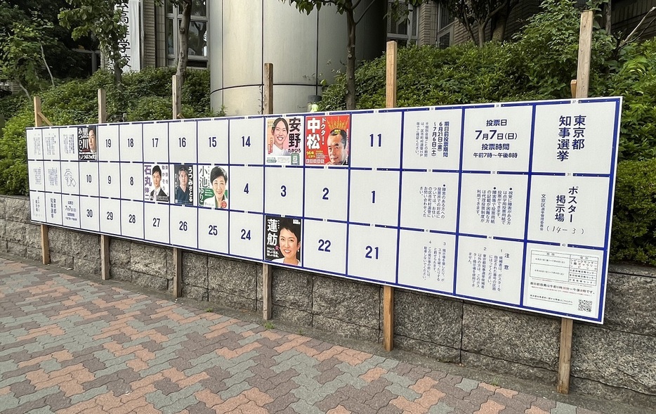 明らかに56枚のポスターは張れない掲示板