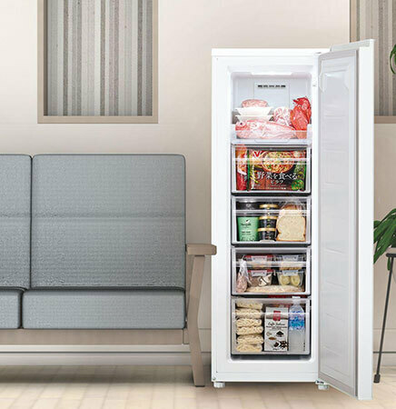 エディオン、冷凍と冷蔵を切り替えられるスリムなオリジナル冷凍庫