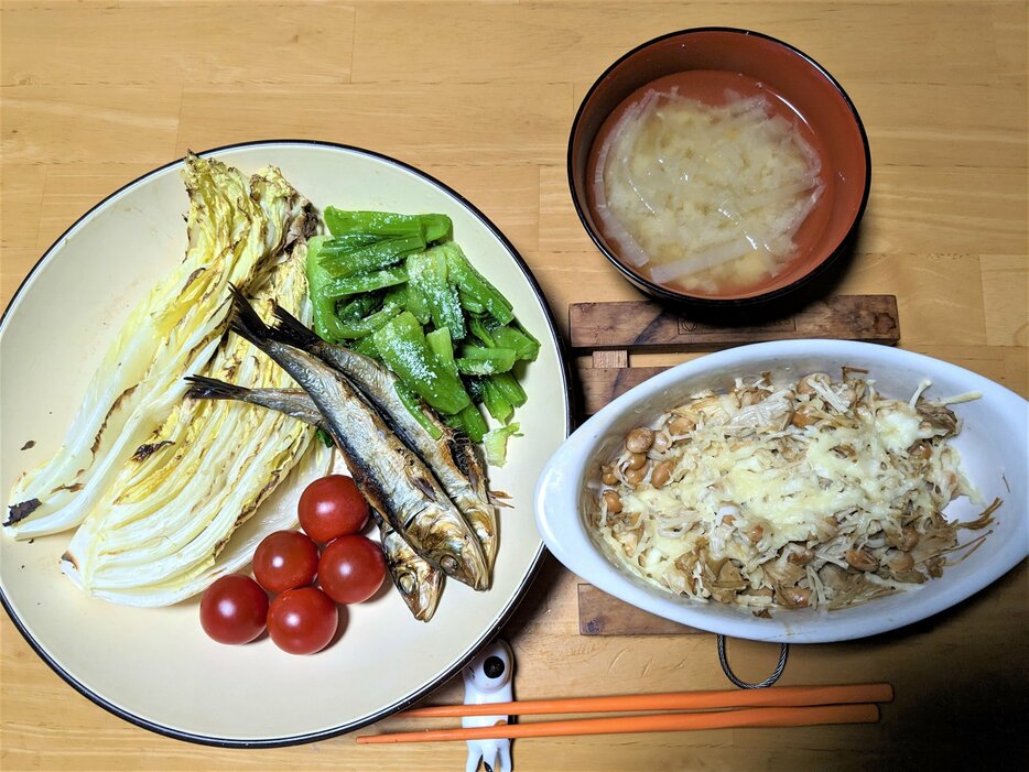 夜は野菜がメインで、脂っこくないタンパク質もちゃんととって