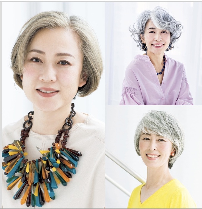 白髪染めをやめてグレーヘアに！