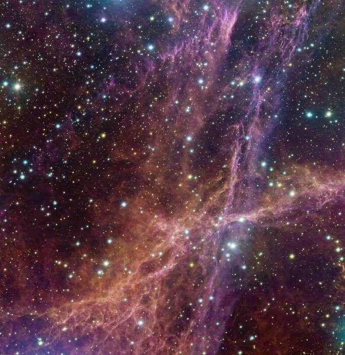 VLTサーベイ望遠鏡（VST）で撮影された「ほ座超新星残骸」のクローズアップ
